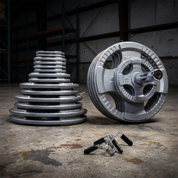 Body-Solid Gray Grip Cast Iron Olympic Weight Sets OST