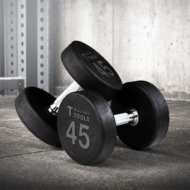 Body-Solid Tools Round Rubber Coat Dumbbells SDP