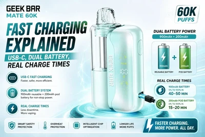 Geek Bar Mate 60K Fast Charging Explained — USB-C, Dual Battery, Real Charge Times
