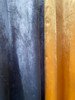 Ring Top Plush Velvet Eyelet Curtains 2 tone Mustard Yellow/Grey Closer view