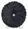 Round Cushion Soft Plush Velvet Cushions Luxury Chic Filled Scatter Cushion Round Black