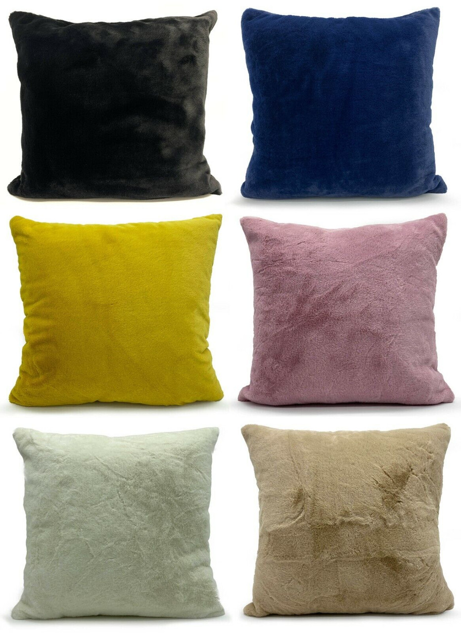 soft faux fur cushion cover or filled cushion in 6 lovely colours and 2 sizes