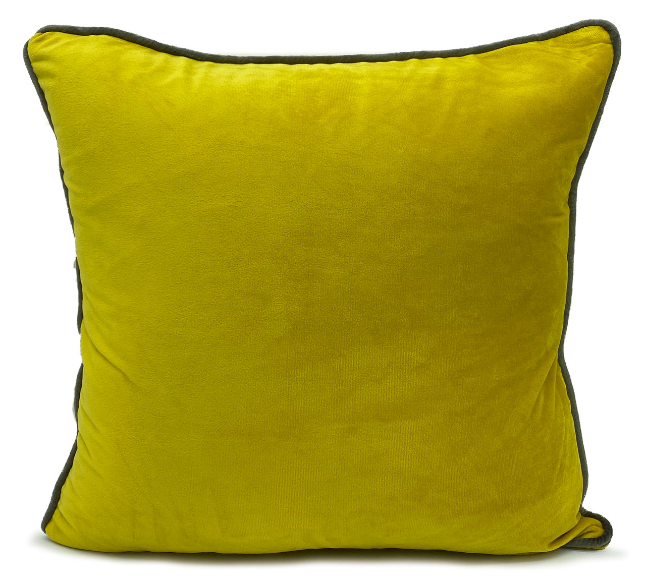 Cushions cover or filled  cushion Velour ITALY Plush Velvet 2 tone PIPED MUSTARD