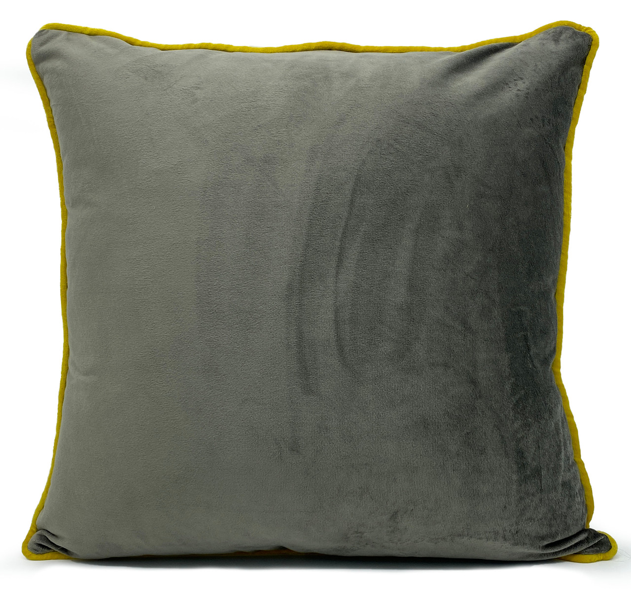 Cushions cover or filled  cushion Velour ITALIAN style Plush Velvet 2 tone PIPED SILVER GREY