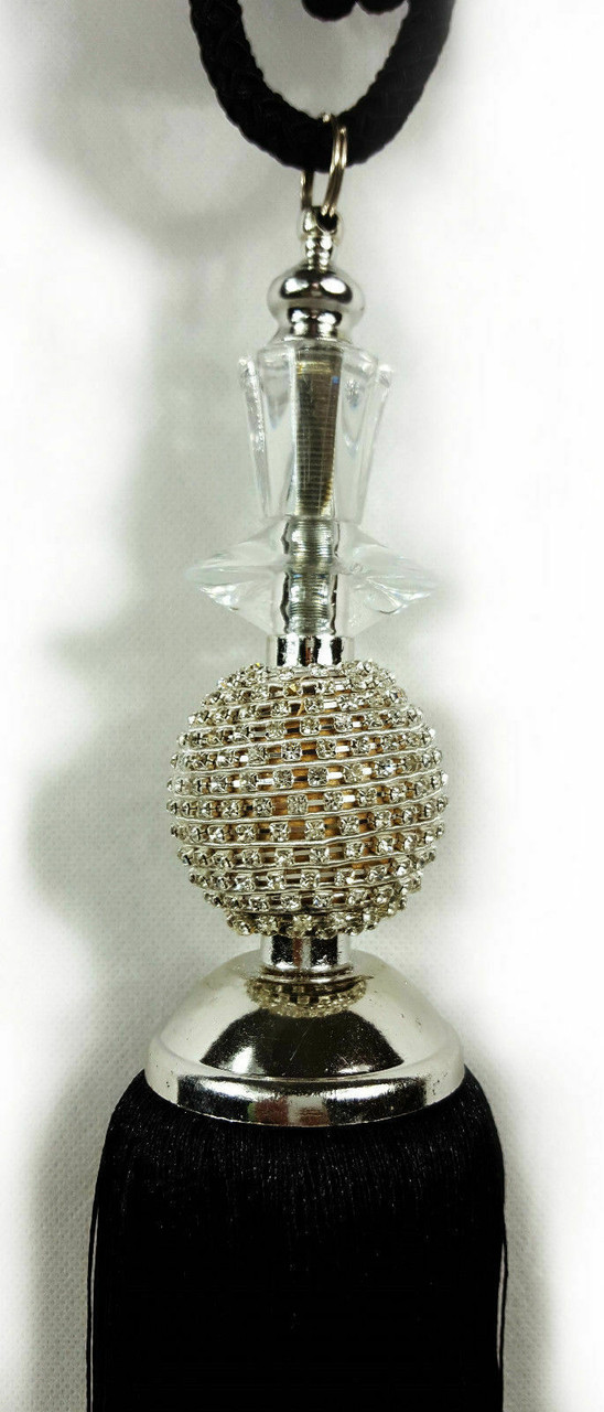 Tie Backs Pair Large Crystal Diamante Tie Backs  BLACK