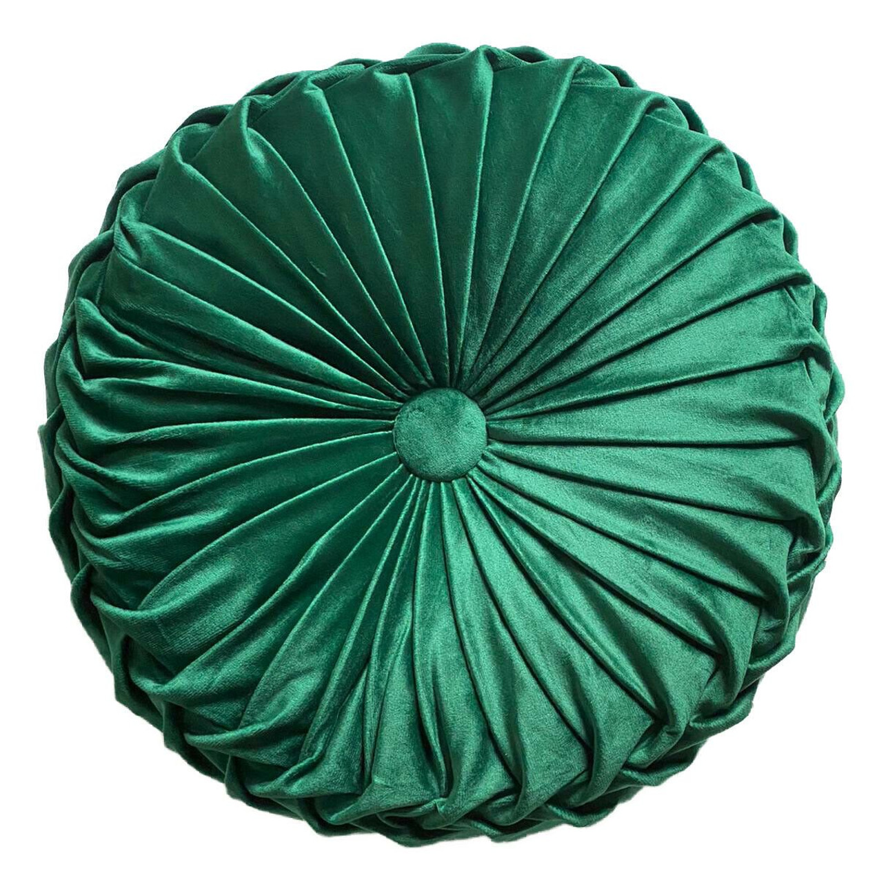 Cushion Holland Plush Velvet Chic Filled Round | BOTTLE GREEN