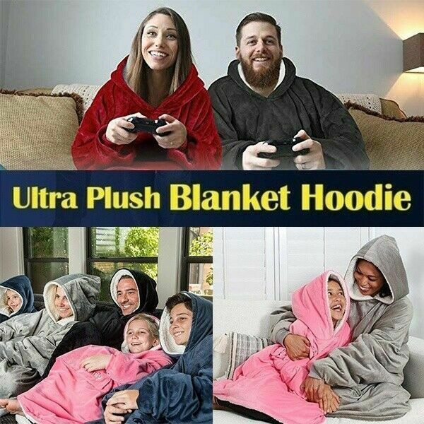 Hoodie Blanket Soft Oversized Ultra Plush Sherpa Giant Big Sweatshirt Reversible