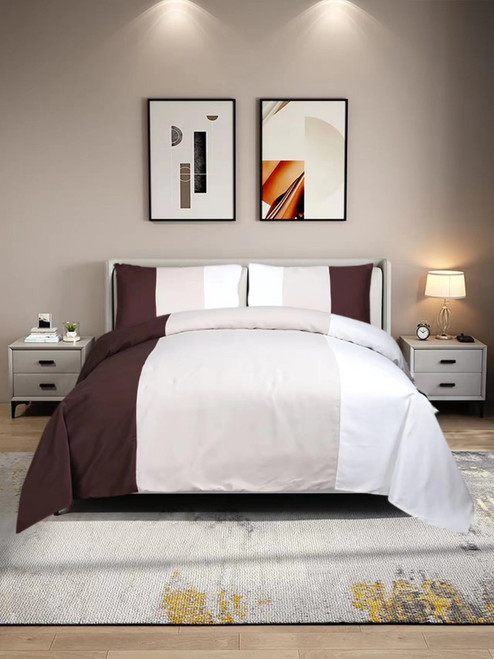 Duvet Cover Set Single Double King Super king Bedding Brown Beige Cream