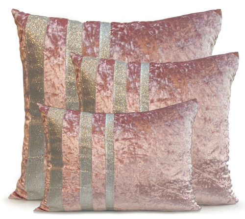 Glitter stripe Blush Pink Cushions