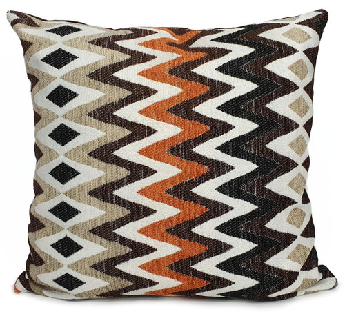 Cushions New Soft Chenille ZIGZAG Scatter Cushions or Covers 17" X "17" ORANGE BROWN