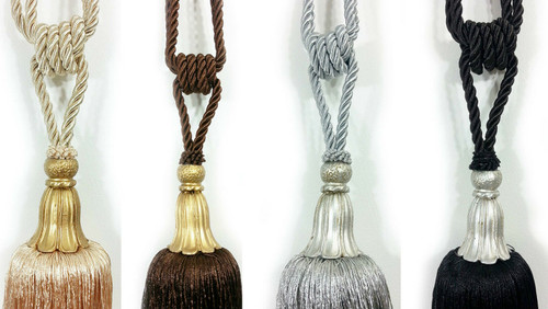 Pair Of Tiebacks Wooden Effect Beautiful Curtain Tiebacks