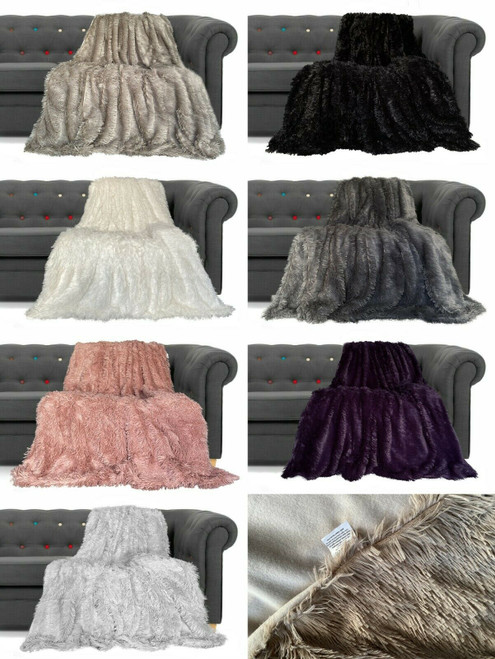 Large Throws Blanket Cuddly  Faux Fur Throw over 150cm x 200cm