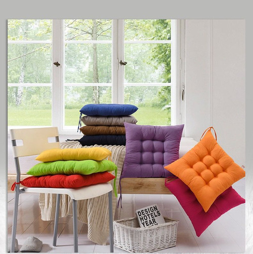 Seat Pad Dining Garden Kitchen Chair Cushions Tie On Plain main