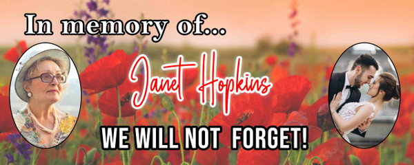  Funeral banner red floral 