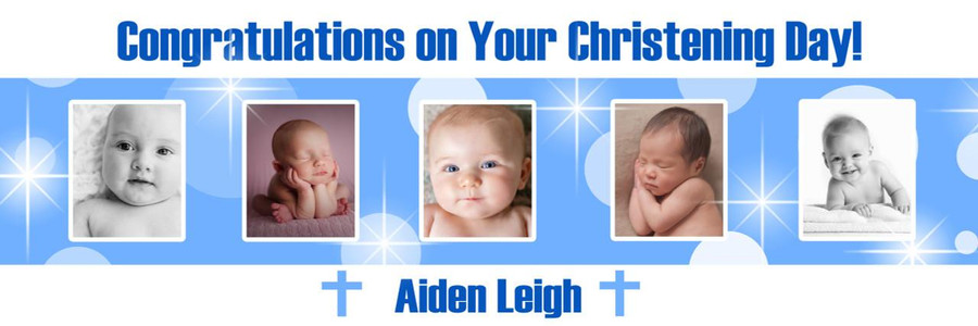  Blue Christening Photo Banner 