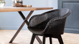 Avril dining chair black wood base