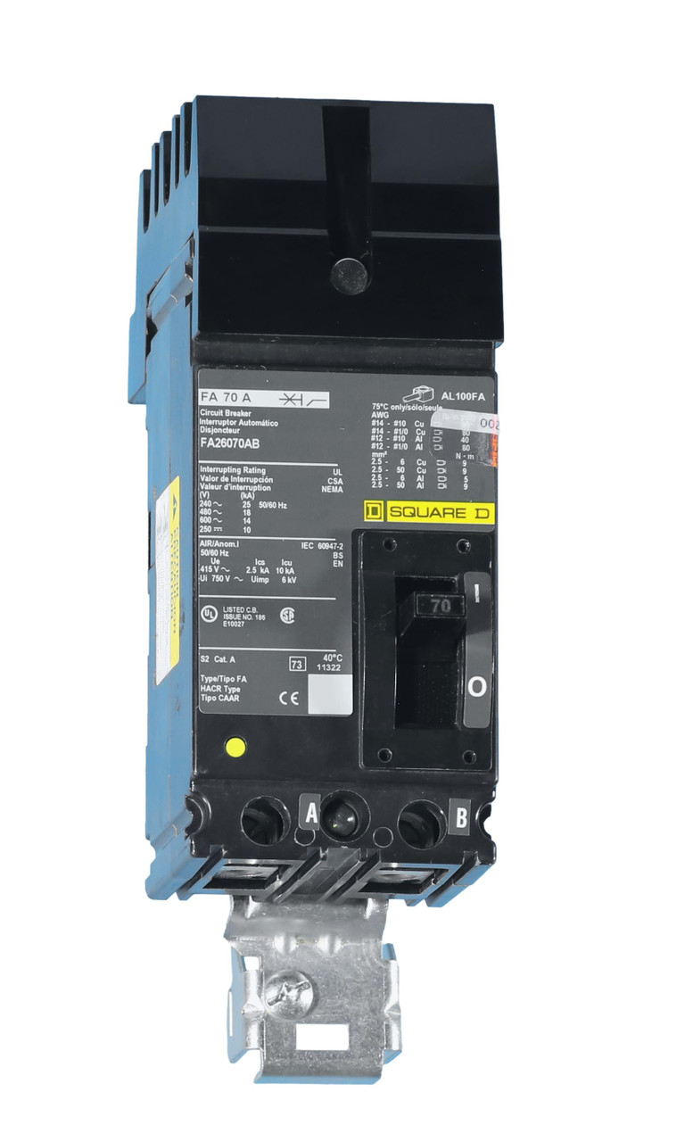 FA26070AB
2 Pole Circuit Breaker
I-Line Mounting System