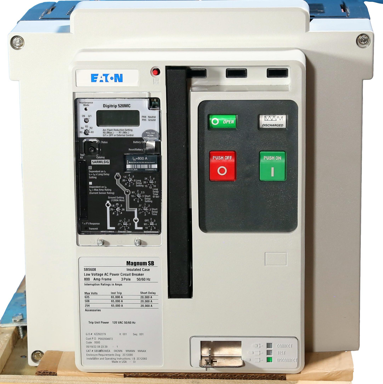SBS608 Magnum 800A Circuit Breaker with Digitrip 520