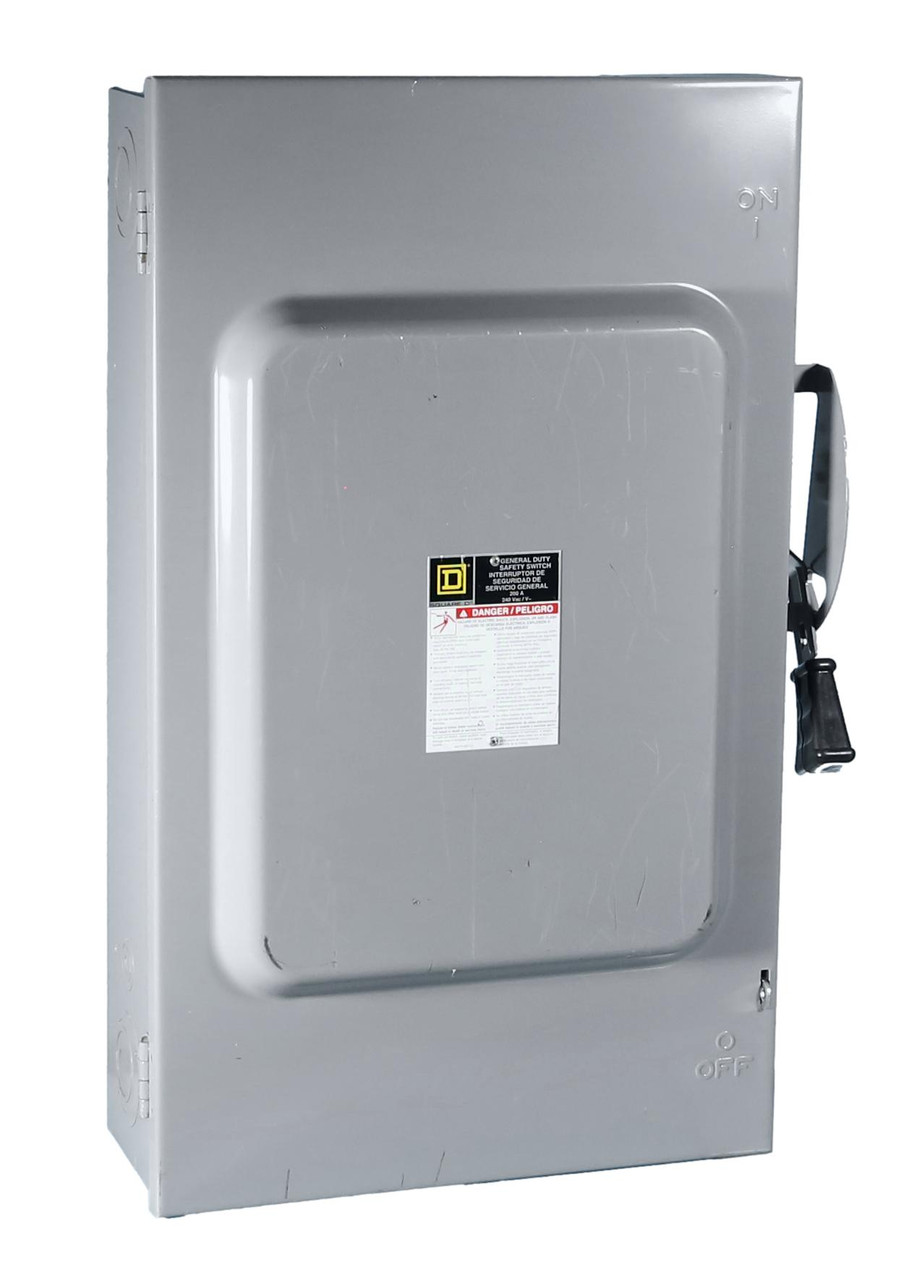 D224N 200A Single Phase Fusible Safety Switch w/Neutral, 240V
