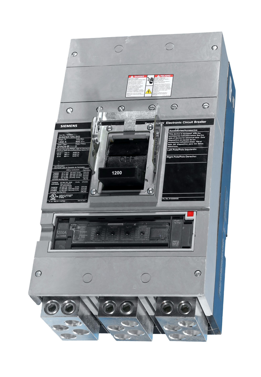 SHND6A120LSIG Siemens SENSITRIP 100% Trip Rated Circuit Breaker