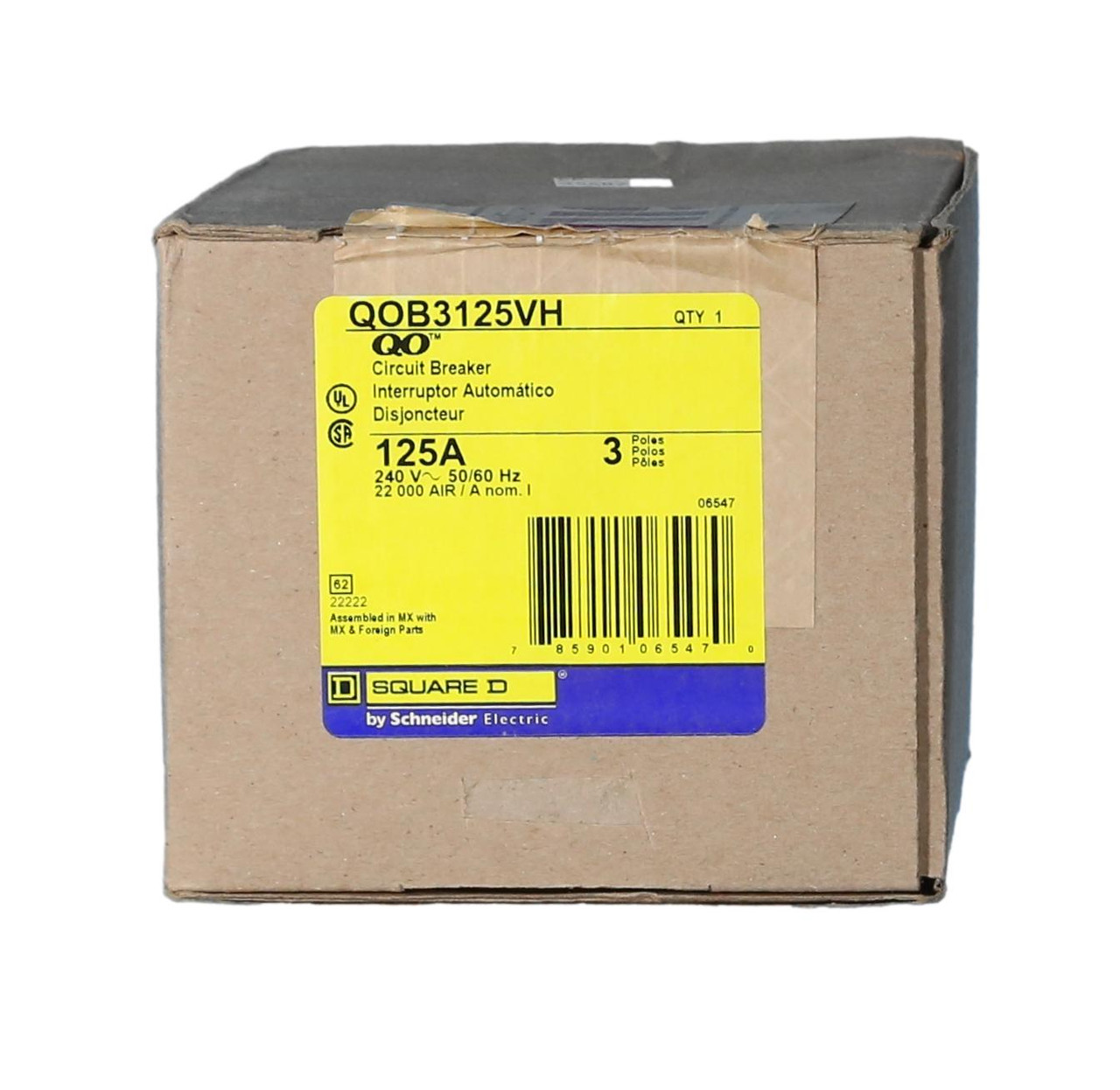 QOB3125VH Bolt-on 22,000 AIC Square D Circuit Breaker - Breaker Outlet