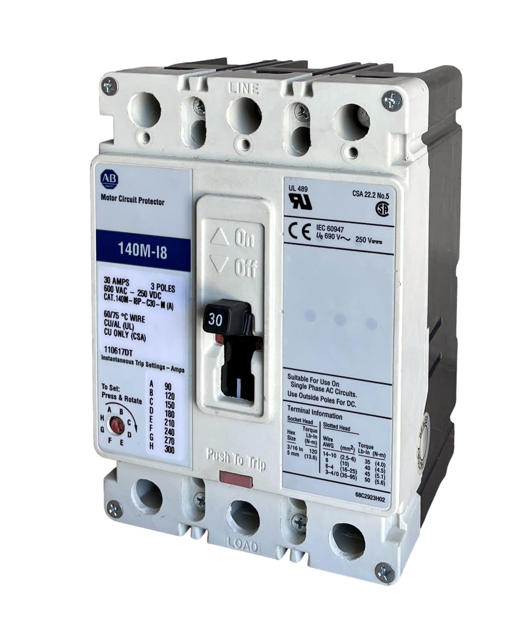 その他 SOBBAT A/B BREAKER SB-SW1 10-25081308 140M-I8P-C30-M Allen-Bradley Circuit Breaker - Breaker Outlet