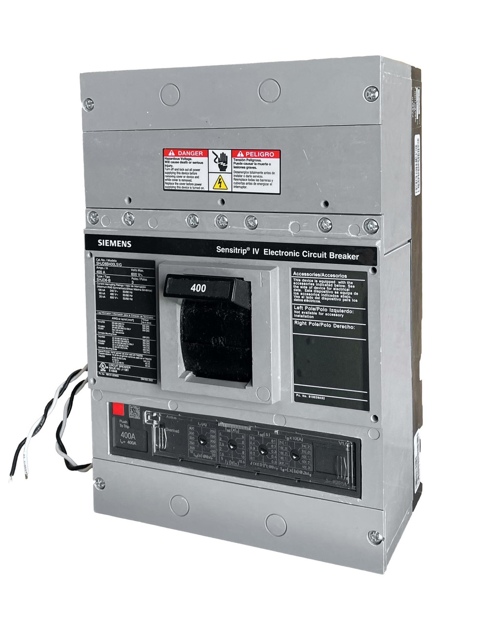 SHJD6B400LSIG Siemens 400 Amp SENSITRIP III Electronic Breaker
