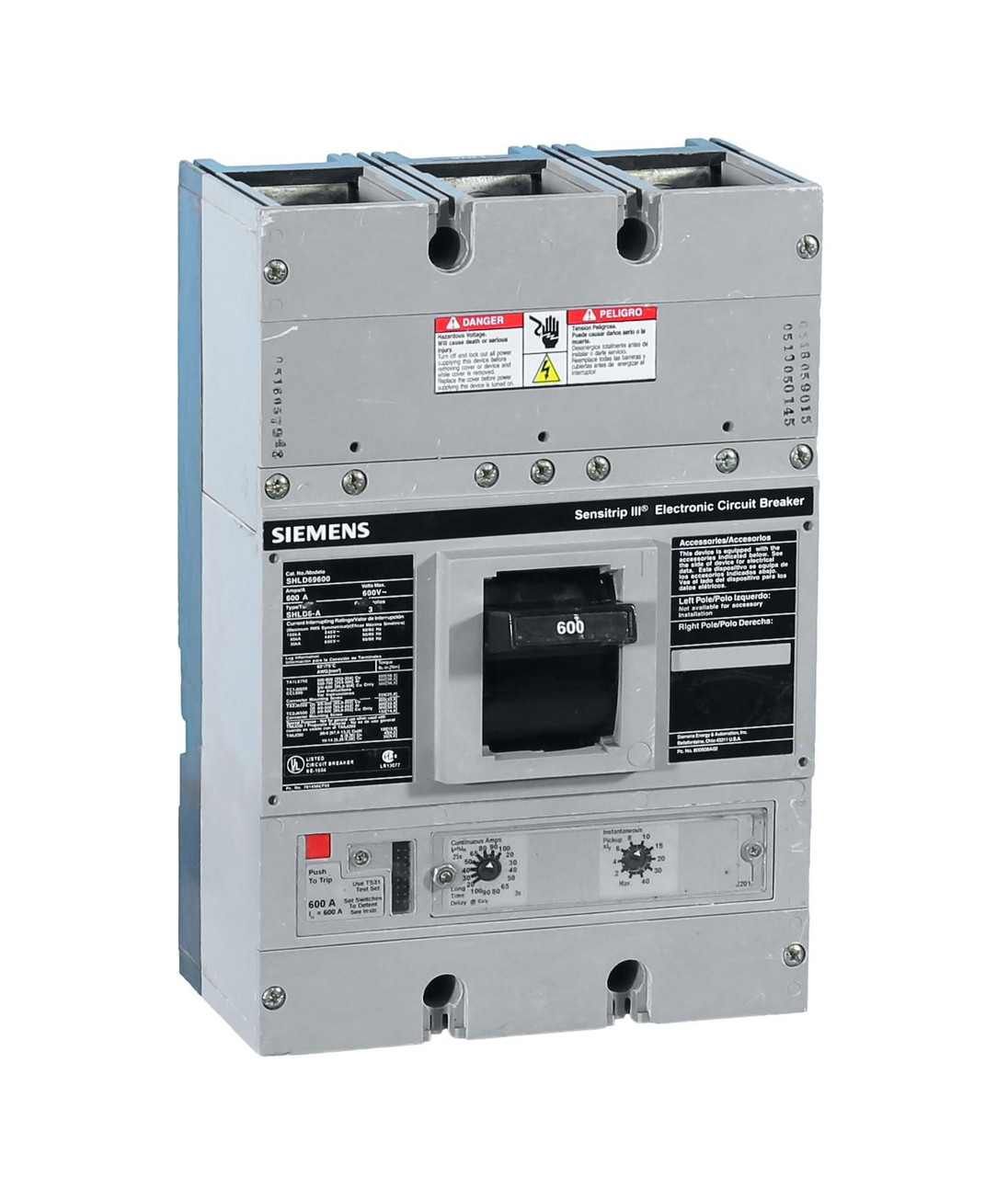 Re-certified SHLD69600 Siemens SENSITRIP III Electronic 600A