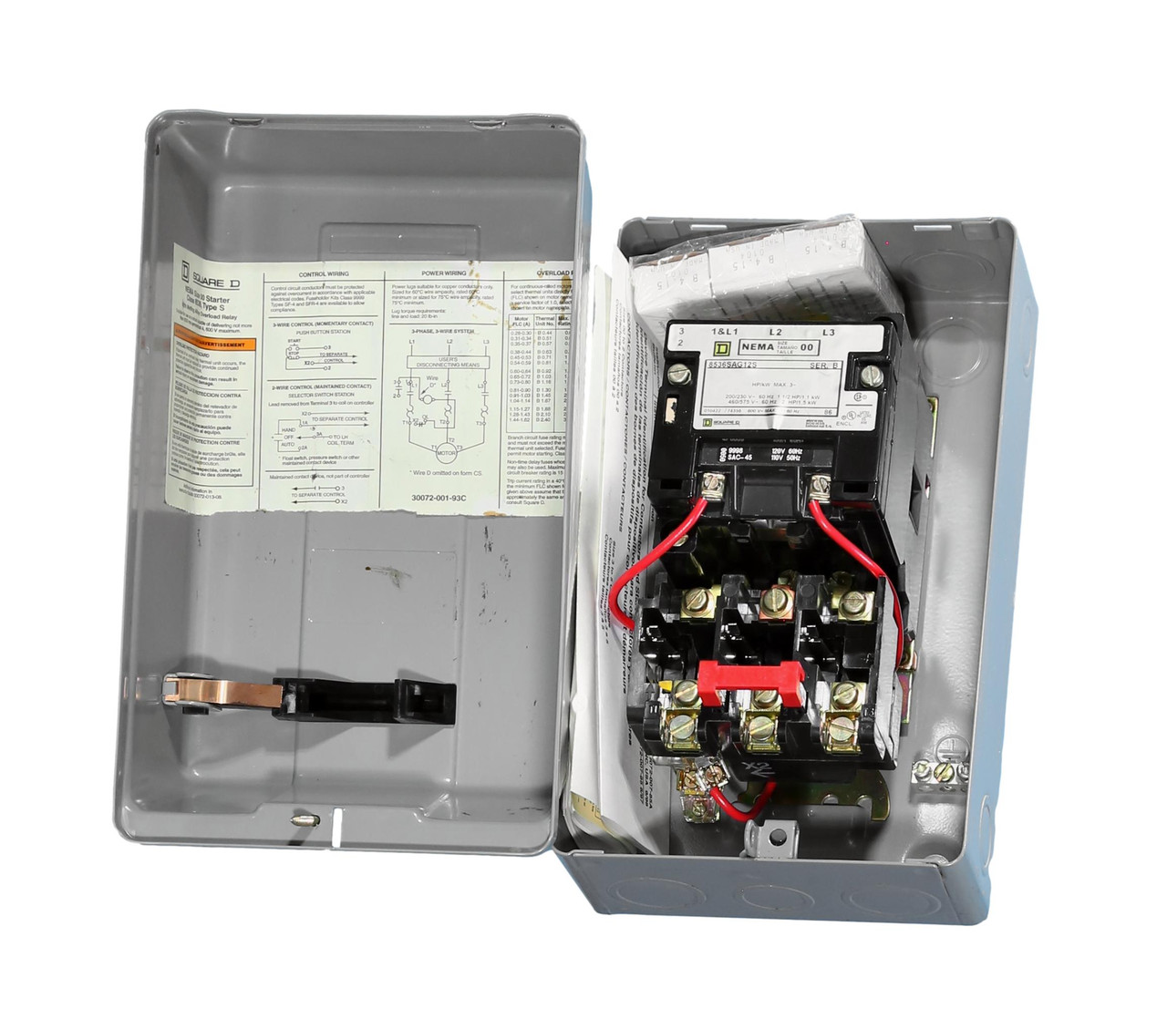 8536SAG12S Indoor Enclosed, Size-00 Magnetic Starter, New