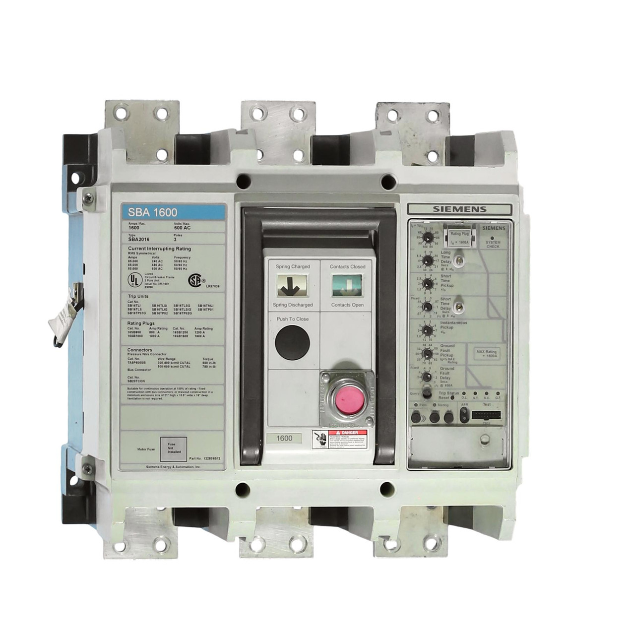 Siemens SBA2016 Circuit Breaker w/LSIG | Breaker Outlet