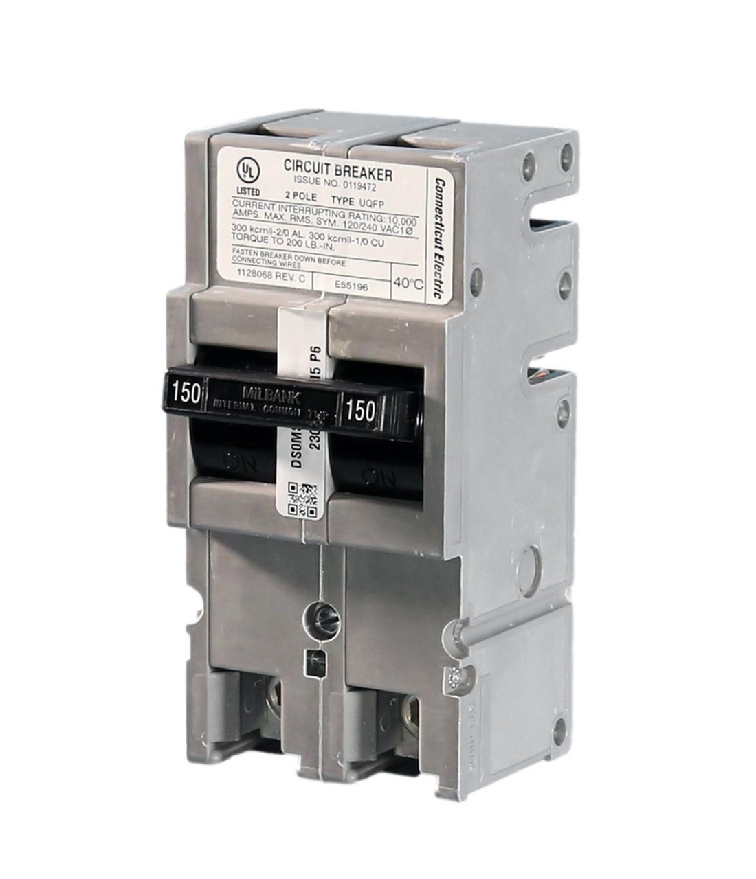 UQFPH150-2
22kAIC Rated Main Breaker, 2 Pole, 150 Amp