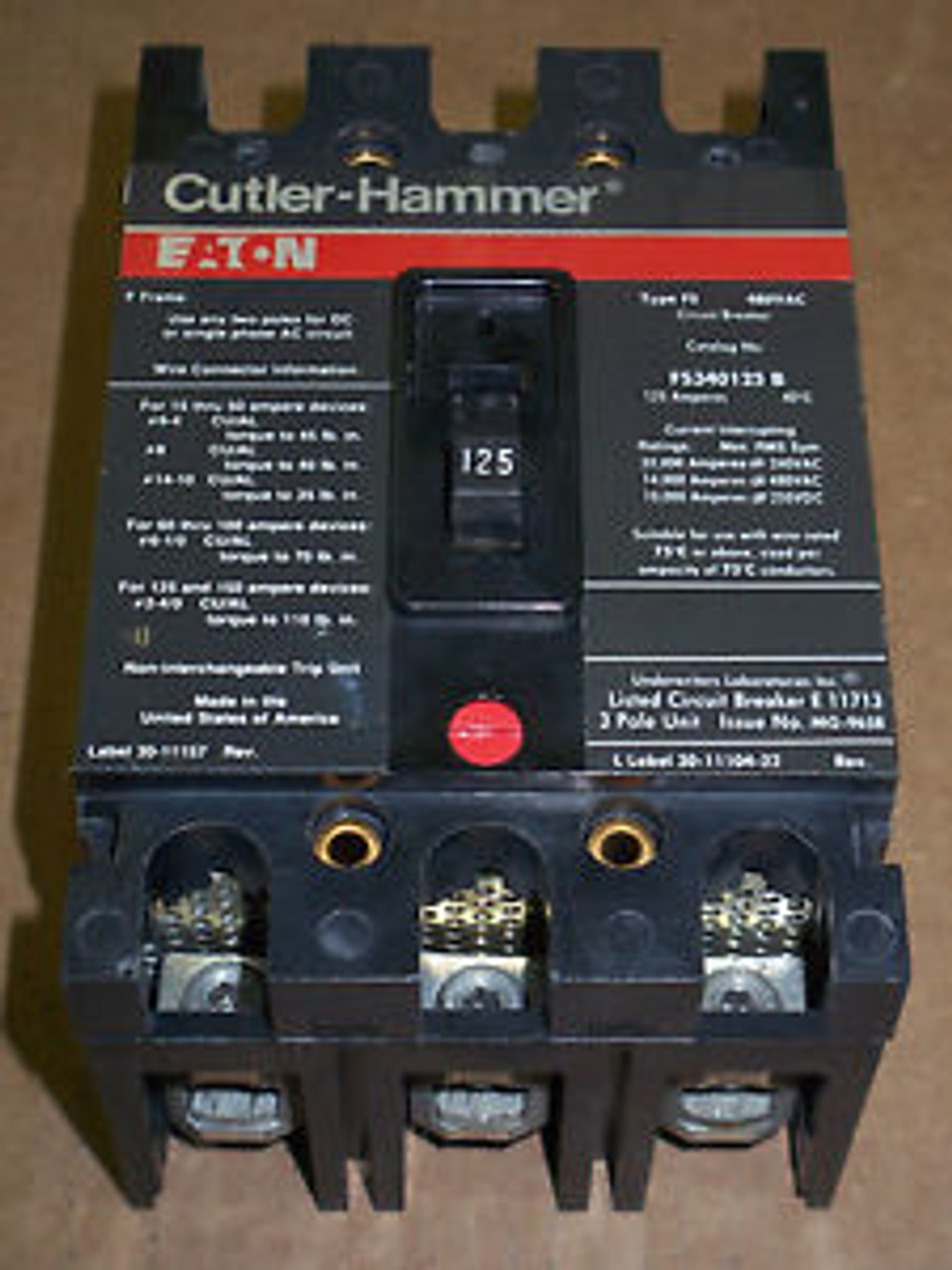 FS340125A
125A Breaker FS340125A
125A Breaker