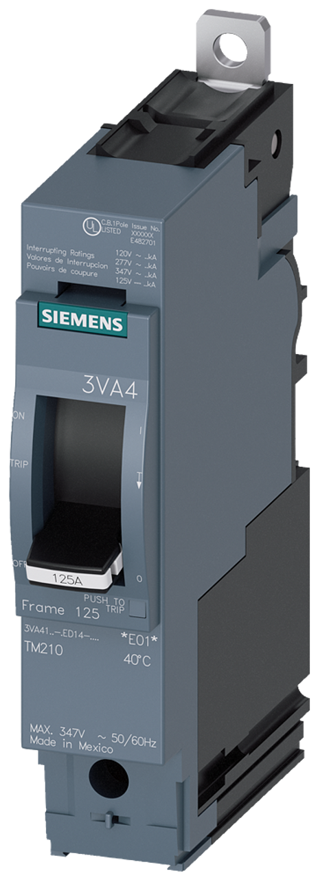 3VA4160-5ED14-0AA0 Siemens Molded Case Circuit Breaker With Thermal - Magnetic Trip Unit, 60A 1-Pole
