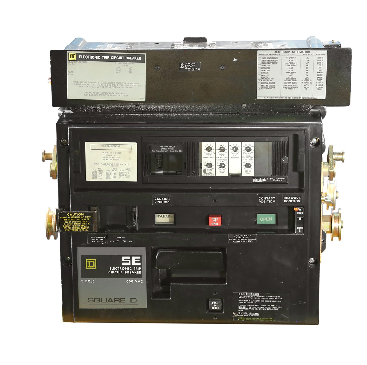 SED362000LSG Micrologic
Draw-Out Racking, anually Operated