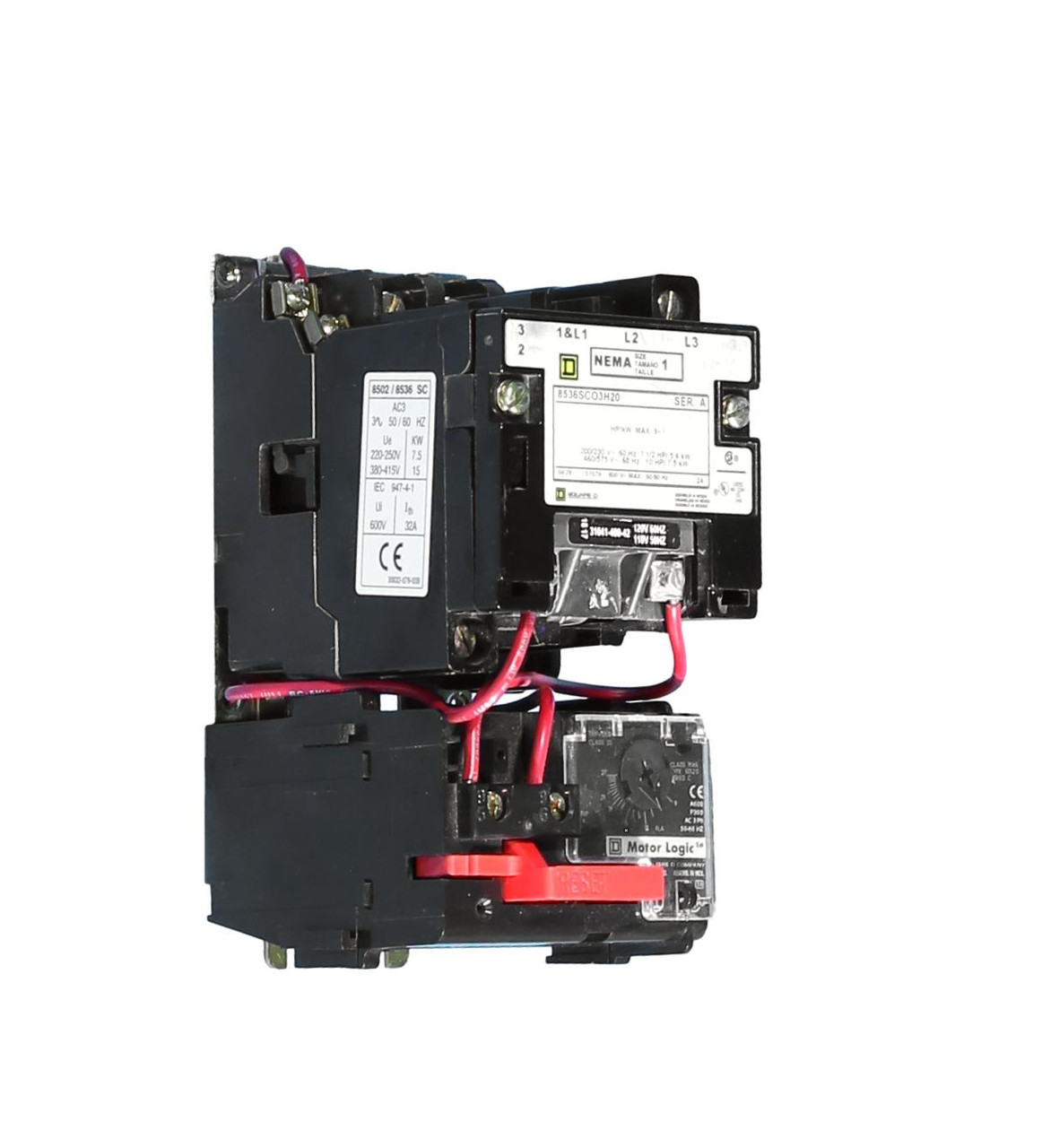 8536SCO3V02H20S Size-1 SCCR Magnetic Starter w/Motorlogic Overload Control
120V Coil