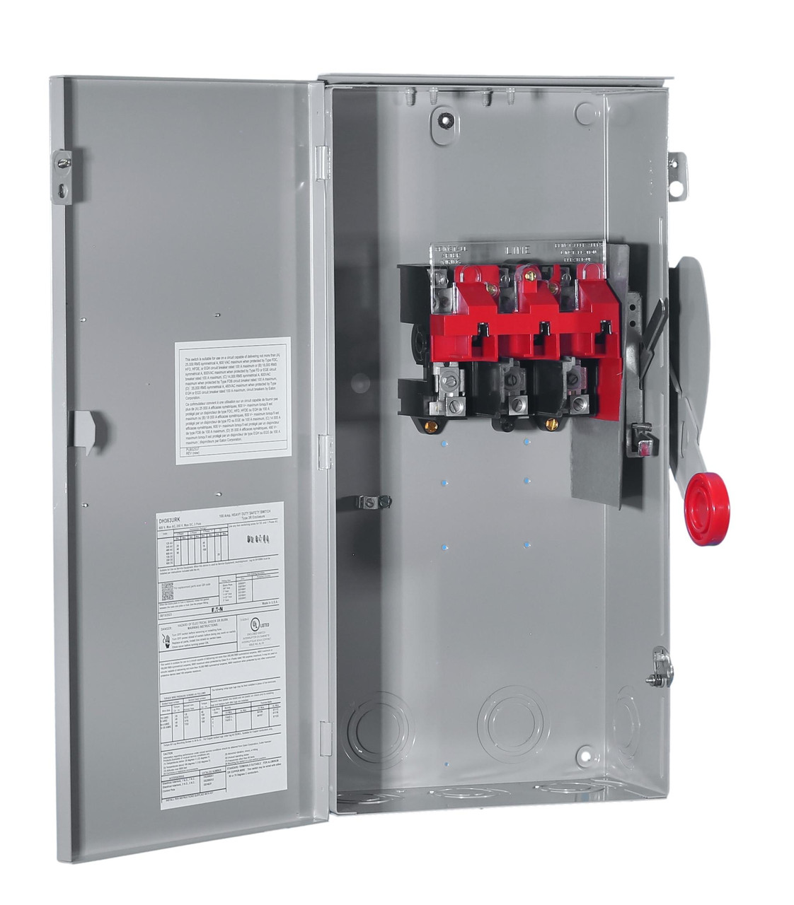 DH363URK
Non-Fusible, Outdoor NEMA 3R, 100 Amp Rated at 600VAC