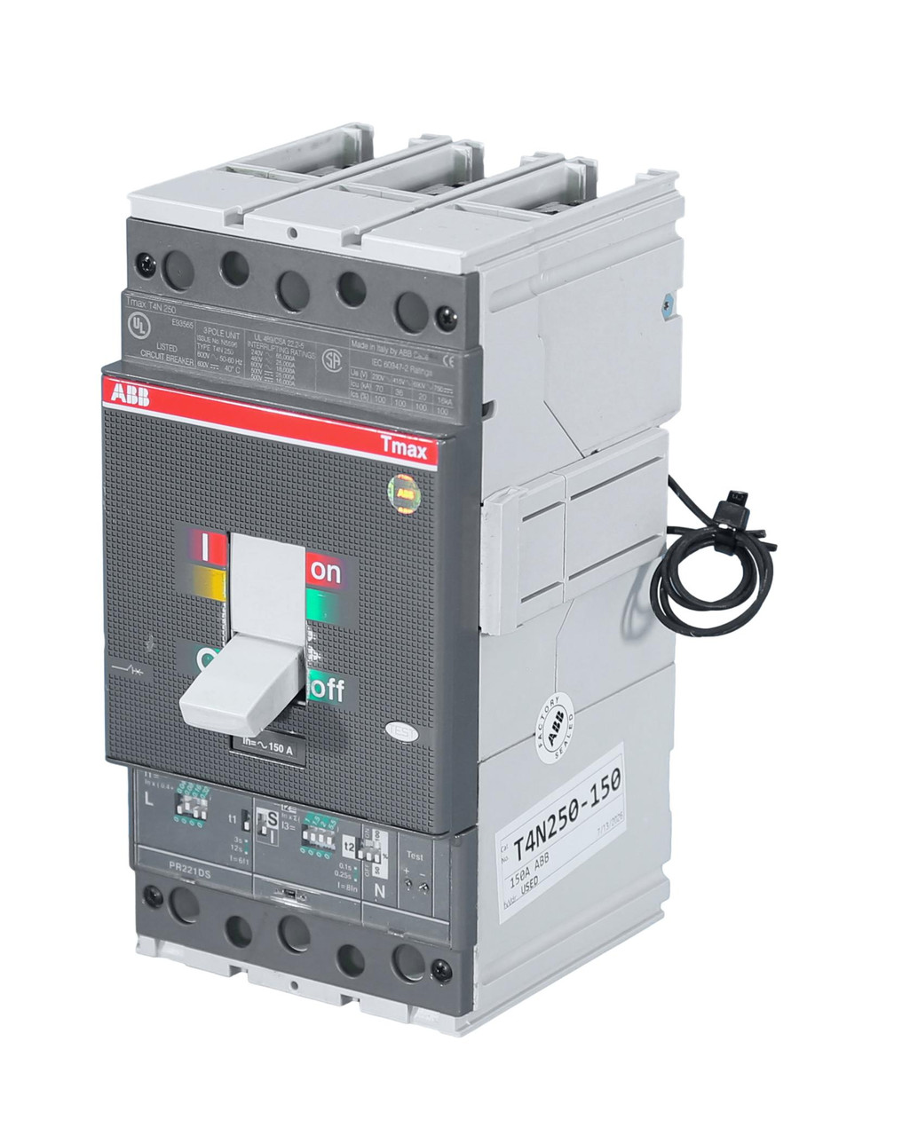 T4N250-150 ABB 150A 600V 3 Pole Molded Case Circuit Breaker