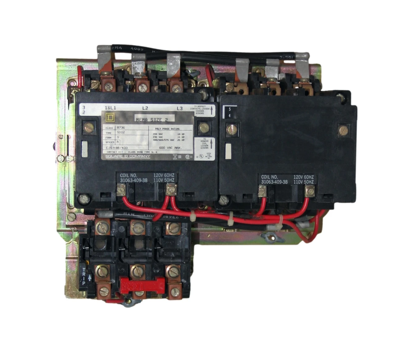 8736SBO2V02S Size 2 Reversing Magnetic Starter 120V