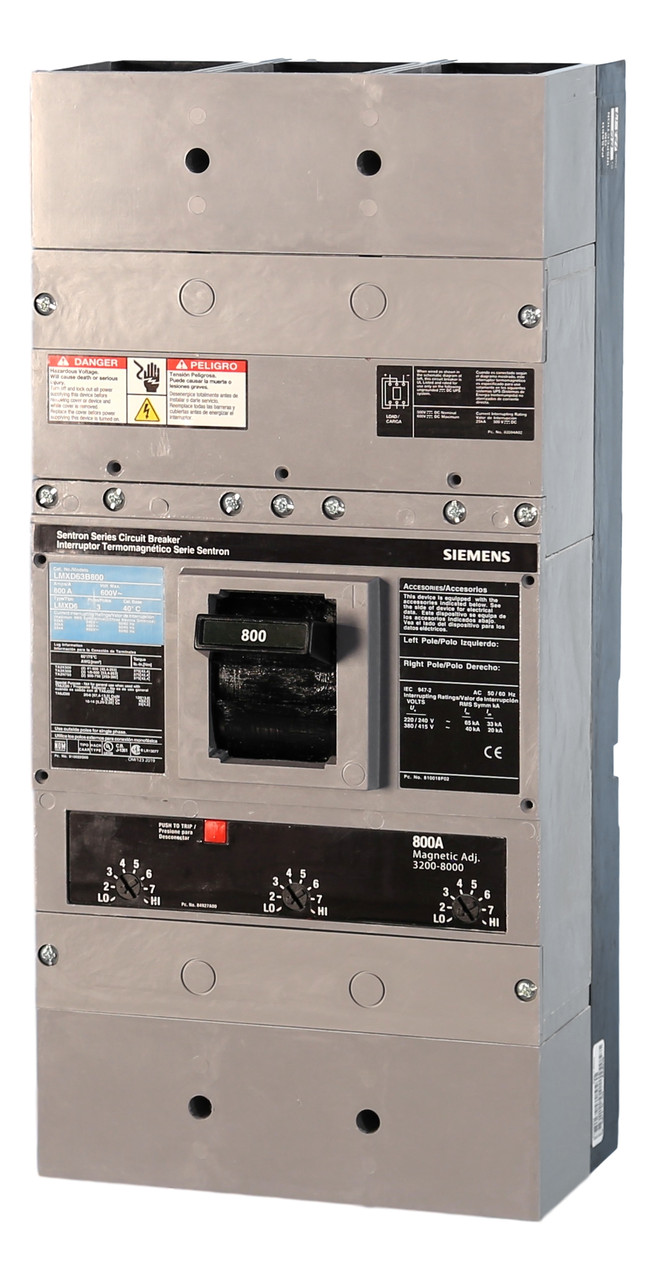 eeem  Sentron LMXD63B800 Circuit Breaker w/800 Amp Thermal Magnetic Trip