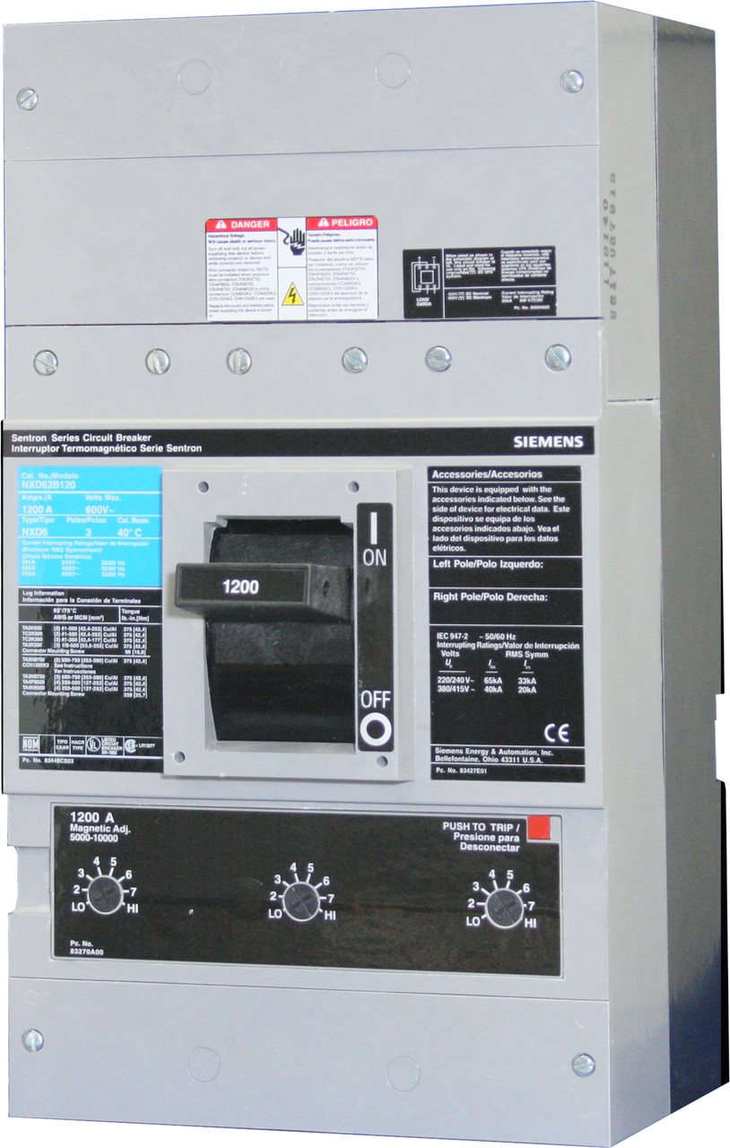 ND63B120 Siemens Industrial Duty Sentron 1200 Amp Circuit Breaker