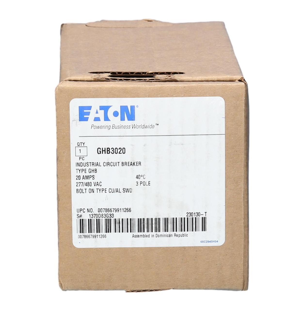 GHB3020 GHB Bolt on
277/480V, 20 Amp GHB3020 GHB Bolt on
277/480V, 20 Amp