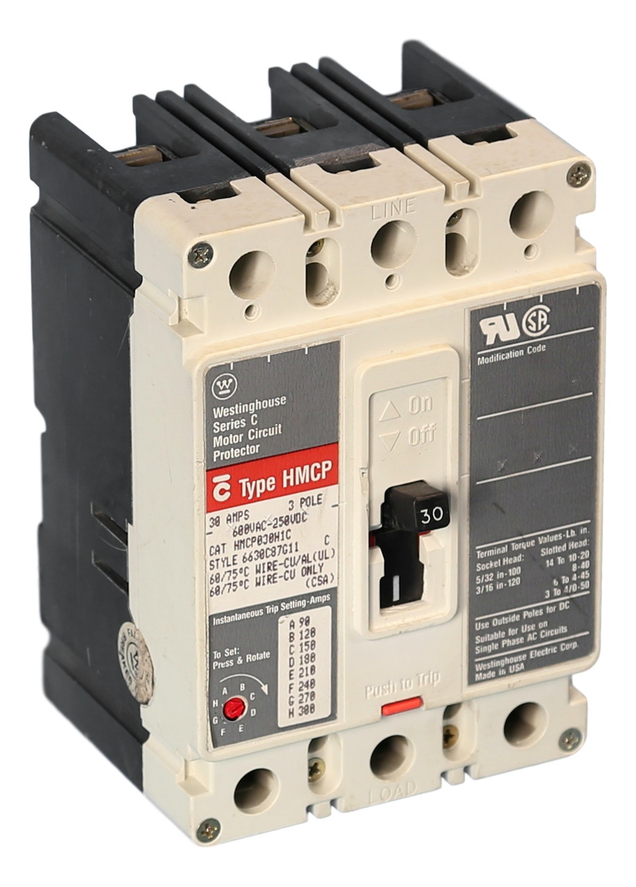HMCP030H1C 30 Amp HMCP, Motor Circuit Protector