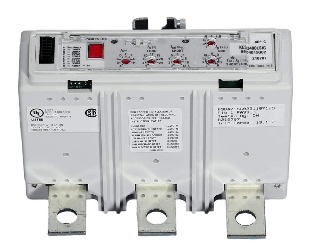 KES3400LSIG+
310+ Electronic LSIG Trip Unit