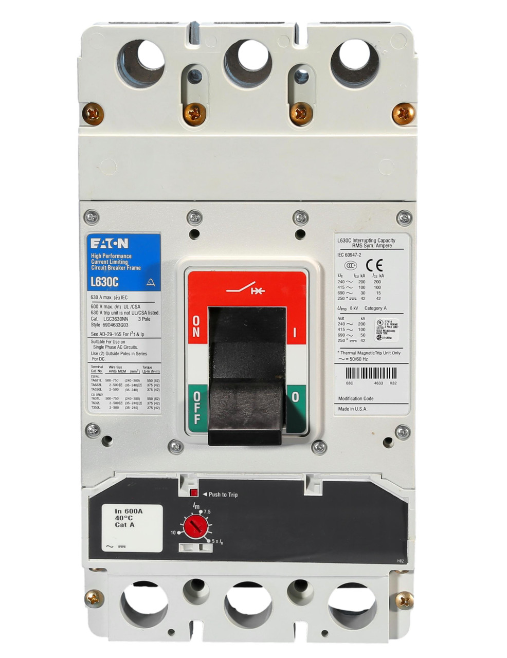 LGC3400FAG LGC630 Thermal Magnetic Trip