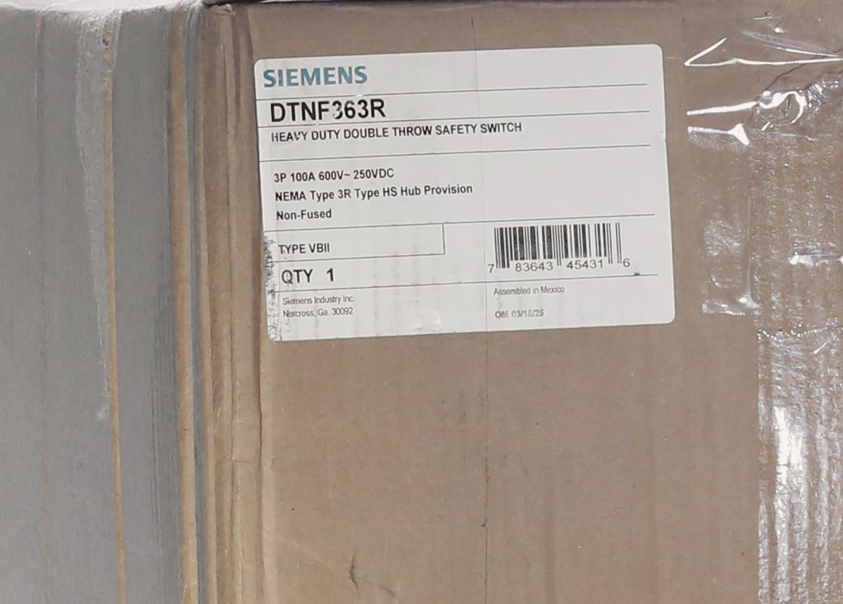 New DTNF363R Outdoor Double Throw Non-Fusible Safety Switch 100A
