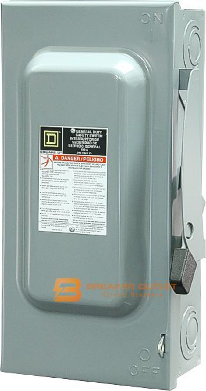 DU323 100A Square D Non-Fusible Safety Switch 240V - Breaker Outlet