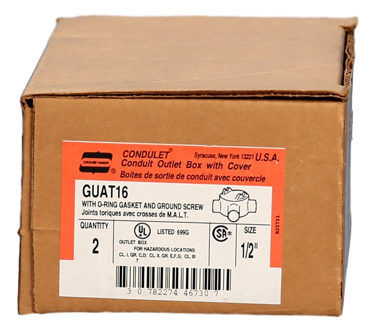 GUAT16 Crouse-Hinds Condulet Outlet Box 1/2 Inch