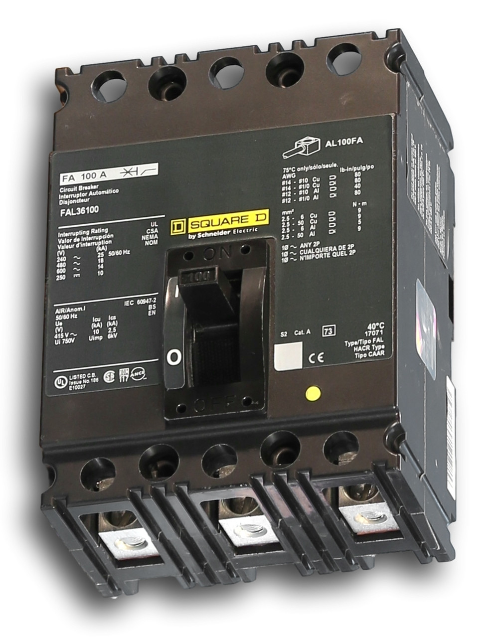 FAL36100 Lug to Lug Type Circuit Breaker by Square D - Breaker Outlet