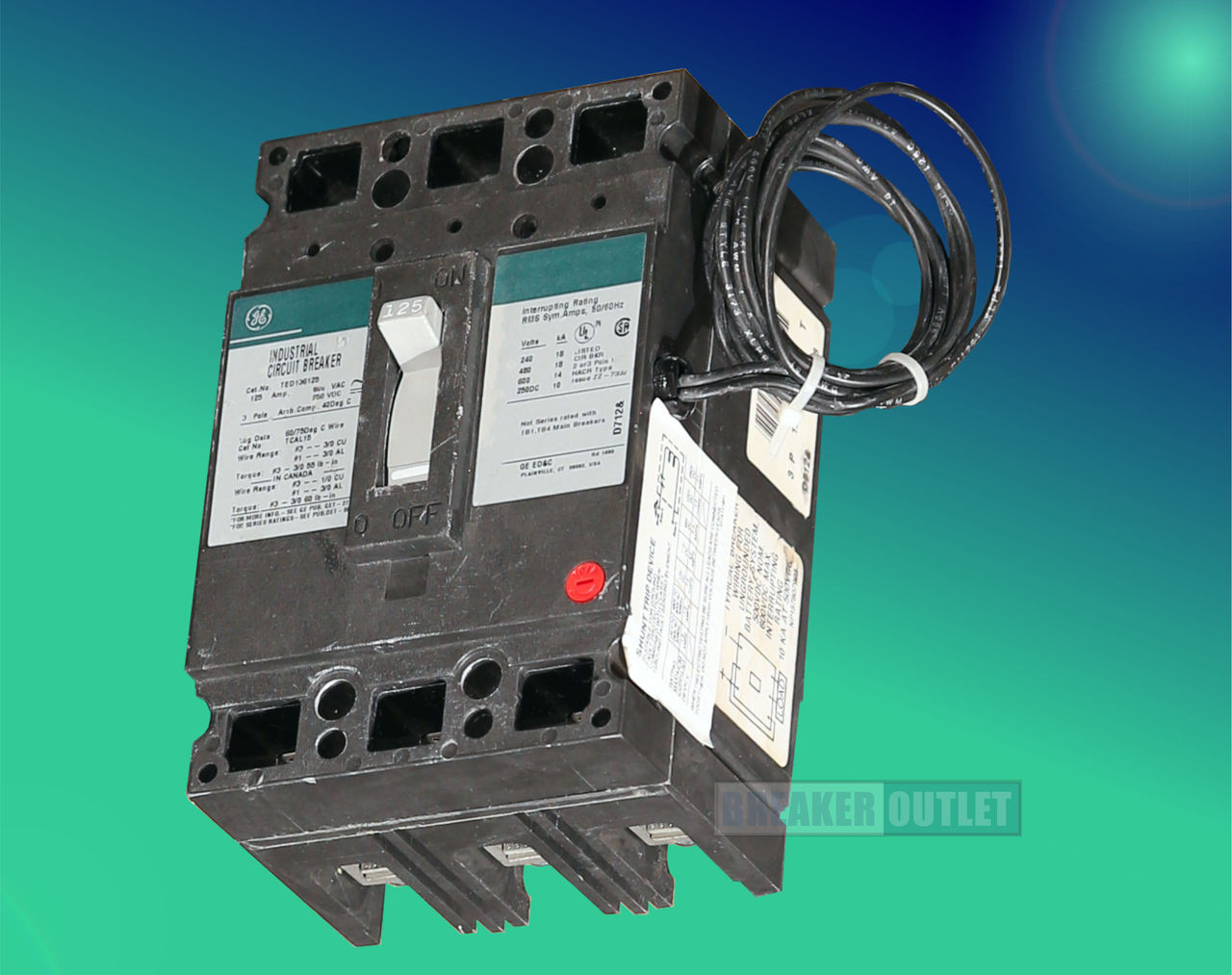 TED136125 ST1 Shunt Trip General Electric Circuit Breaker