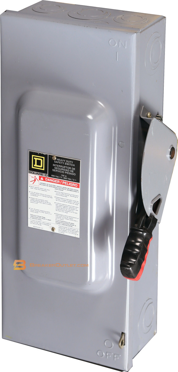 HU363 Square D 100A 600V Non Fusible Safety Switch
